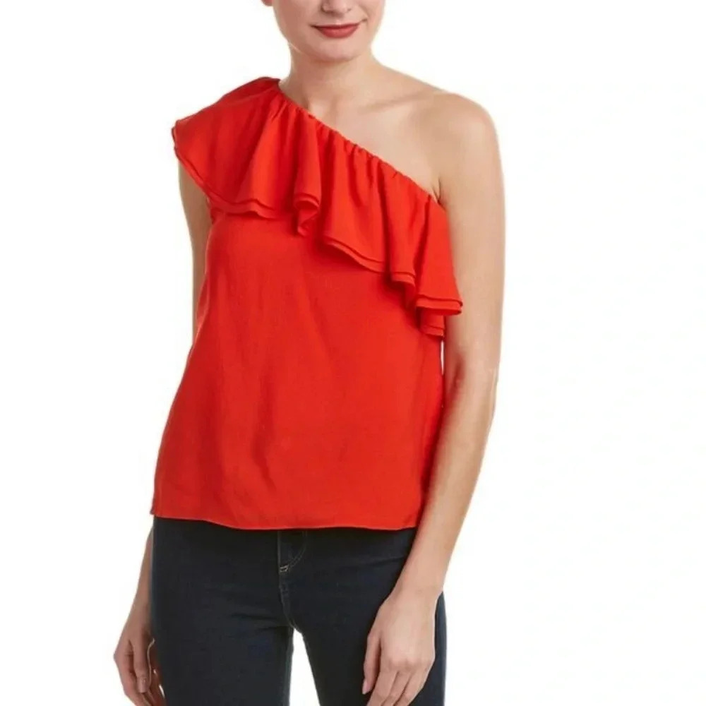 - Nwt! Rebecca Taylor
One-shoulder Silk Top Blouse